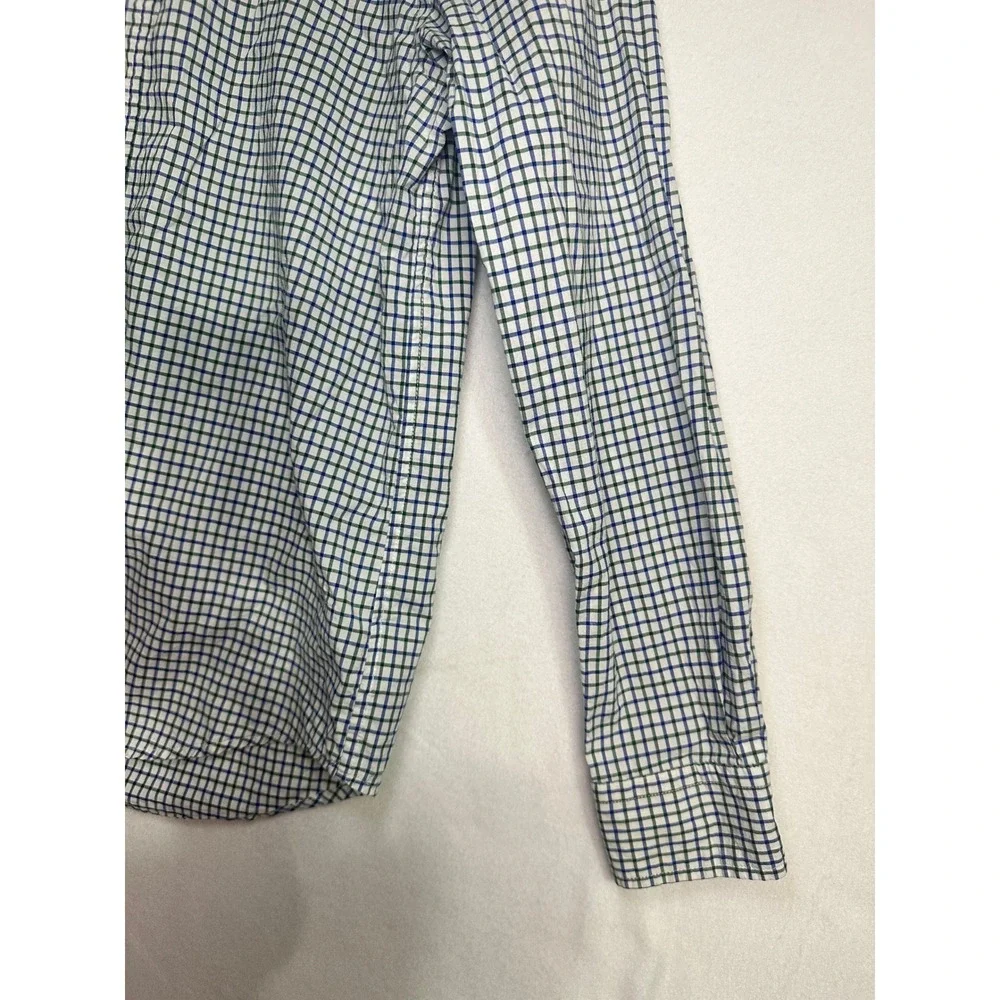 Ralph Lauren Boys Green Navy‎ Blue Tattersall Check Button Down Shirt L 14-16